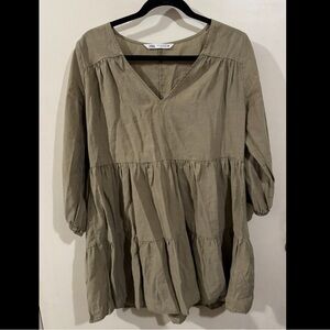 Zara Olive Babydoll Dress